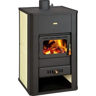 Wasserführender Kaminofen Holzofen Prity S3W17 4.7 + 17 kw - Schwarz