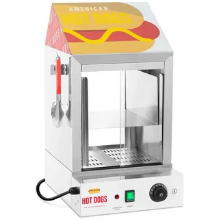 Royal Catering RCHW 1000H Hot Dog Steamer 100 Würstchen 25 Brötchen 1000 W Hot Dog Wärmer Würstchenwärmer