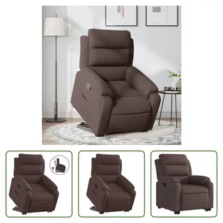 The Living Store Relaxsessel mit Aufstehhilfe Dunkelbraun Stoff - Braun