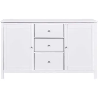Livetastic Sideboard , Weiß , Metall , Kiefer , massiv,vollmassiv , 2 Fächer , 3 Schubladen , 160x96x39.5 cm , Holzmöbel, Kommoden Holz, Sideboards Holz