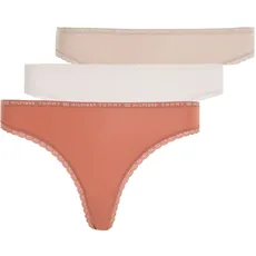 Tommy Hilfiger Underwear Slip »3P THONG«, (Packung, 3 St., 3er-Pack), mit zarter Spitzenkante am Beinabschluss & Tommy Hilfiger Elastikbund, pink