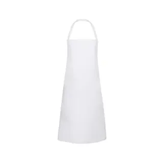 Karlowsky Basic Latzschürze, 75 x 100 cm, Küchenschürze mit Bändern aus Schürzenstoff, Farbe: weiß