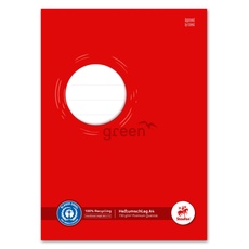 Staufen 794004615 - Staufen Green Heftumschlag - mit Beschriftungsfeld, DIN A4, 150g/m2 Recyclingpapier, perfekter Schutz für Schulhefte, Farbe rot, 10 Stück