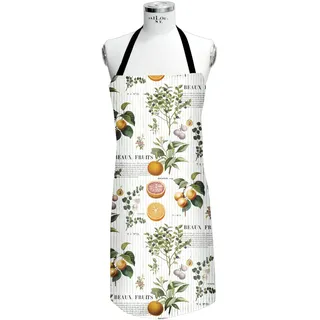 Kochschürze APELT "7699 SUMMERTIME, Sommerdeko, Sommer", bunt (weiß, orange, grün, natur), B:80cm L:85cm, Baumwolle, Schürzen, Kochschürze, Digitaldruck