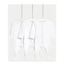 Unisex,Boys,Girls M&S Collection 3pk Pure Cotton Sleepsuits (0-3 Yrs) - White, White - 6-9 M