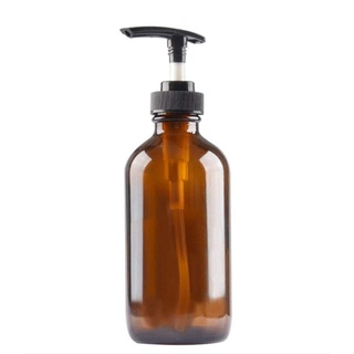 VASANA Braune Glas-Pumpflaschen, Pumpflasche, Lotionspender, Behälter, leere Flasche mit Pumpe, Mehrzweckflasche für Emulsion, Shampoo, Dusche, Toilettenartikel, Flüssigkeitsbehälter, 250 ml