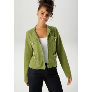 Aniston CASUAL Aniston CASUAL, Kurzjacke aus meliertem Bouclé-Jacquard, goldfarben),