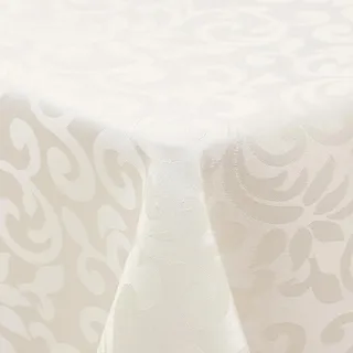 Homaxy Tischdecke Abwaschbar Rechteckig 140x180cm Tischtuch Polyester Tafeldecke Jacquard Tischwäsche Ornamente Pflegeleich Schmutzabweisendt, Beige