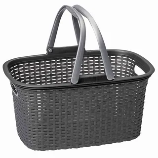 EINKAUFSKORB Rattan Design Kunststoff 18l anthrazit KORB Einkaufstasche
