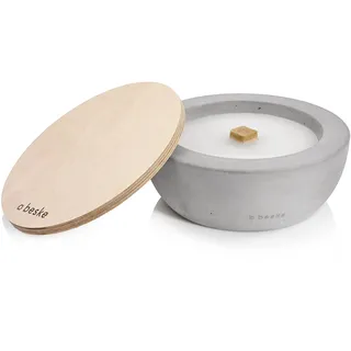 Betonfeuer® - Das Original der Beske-Manufaktur | Modell 'SAVO' | Ø25cm mit Dauerdocht | Wiederbefüllbare Fackel | Unendliche Brenndauer | Recycling von Kerzenwachs | Tischfeuer Fackel