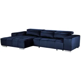 Livetastic Ecksofa , Dunkelblau , Metall , Uni , Ottomane links, L-Form , 307x186 cm , Made in Eu , elektrischer Sitzvorzug , Wohnzimmer, Sofas & Couches, Wohnlandschaften, Ecksofas