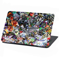 Laptop Folie Cover Abstrakt Klebefolie Notebook Aufkleber Schutzhülle selbstklebend Vinyl Skin Sticker (LP21 Stickerbomb, 13-14 Zoll)