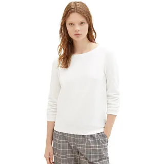 TOM TAILOR Denim Damen Sweatshirt mit Raffarm & Struktur