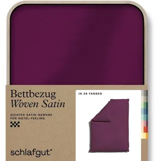 schlafgut Woven Satin Bettwäsche Bettbezug einzeln, 135x200 - 140x200 cm | purple-deep - lila