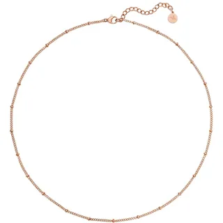BONNYBIRD® Kurze Feine Panzerkette Damen Edelstahl Rosegold Schlichte Layering Kette mit Kugeln Zarte Halskette Choker Dünn Dezent Goldkette ohne Anhänger Frauen Wasserfest Schmuck Hypoallergen