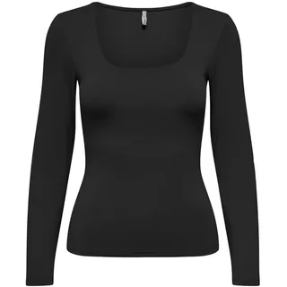 ONLY Damen Onlea L/S 2-way Deep Neck Top Jrs Noos, Schwarz, M