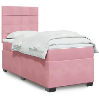 2024 Möbel Boxspringbett mit Matratze Rosa 80x200 cm Samt Klassische Betten 9850615 - Rosa