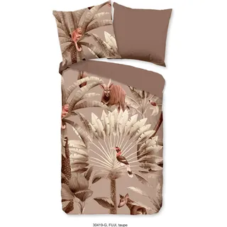 Muller Textiles Fuji Blätter Taupe 135 x 200 cm + 80 x 80 cm