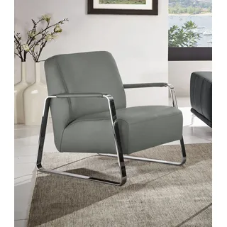 W.Schillig Cocktailsessel grau 65 x 82 x 82 cm Leder/Mikrofaser/Polyester mit Kissen
