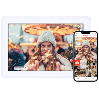 Rollei Smart Frame WiFi 100 mit App-Funktion Digitaler Bilderrahmen, 25,53 cm, 800 x 1280p, Weiß