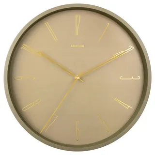 Karlsson Wanduhr , Goldfarben, Grün , Metall , 35x35x4 cm , Dekoration, Uhren, Wanduhren