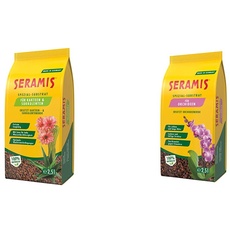 Seramis Spezial-Substrat für Kakteen und Sukkulenten, 2,5 l – Pflanzen Tongranulat, Kakteenerde Ersatz zur Wasser- und Nährstoffspeicherung & Spezial-Substrat für Orchideen, 2,5 l