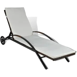 vidaXL Sonnenliege 200 x 65 x 39 cm Braun/Cremeweiß