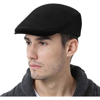 WETOO Schirmmütze Herren Schiebermütze Schwarz Driving Cabbie Jagd Flatcap Newsboy Cap