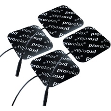 Prorelax 49207 Blackline Elektroden-Pads Ersatzpads für Tens + EMS Geräte, zur elektrischen Muskelstimulation, schwarz, 4 Stück
