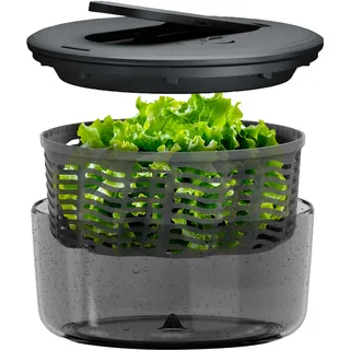 Zyliss Swift Dry Salatschleuder Groß, 6L, Rutschfester Boden, Servierschüssel Mit Deckel, AquaVentTM-Technologie, Stopptaste, leicht zu reinigen, Spülmaschinengeeignet