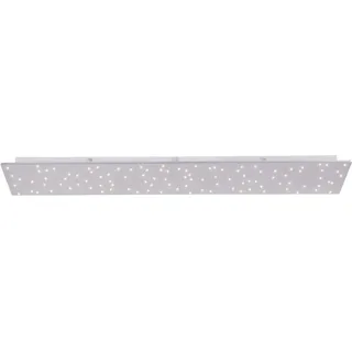 LED Deckenleuchte, Sternenhimmeleffekt, dimmbar, Fernbedienung, H 4 cm - Silber
