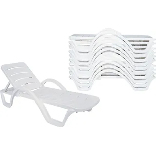 CLP 10er Set Sonnenliege Havana,weiß - Weiß
