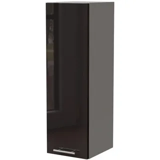 Feldmann-Wohnen Küchenhängeschrank W4/30 Essen Schwarz Hochglanz / Grau Matt 30 / 32,5 / 96cm , Schwarz Hochglanz, Grau , Holzwerkstoff , Rechteckig , 30x96x32.5 cm , Küchen, Küchenmöbel, Küchenschränke, Küchenoberschränke