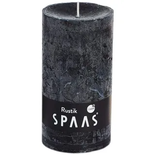 Spaas 8 Rustic Unscented Pillar Candles Hours-Black 8 rustikale Stumpenkerzen 70/130 mm, ± 60 Stunden, schwarz, Paraffinwachs, D 70 mm x H