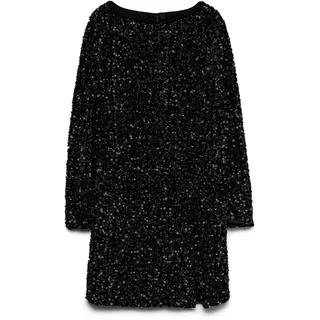 VERO MODA Damen Vmbella Ls Short Sq Dress JRS Ga, Black, M