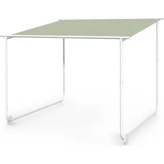 Blumfeldt Pergola, Metall Pavillon mit Polyester Schiebedach und Bodenrollen, Sonnensegel mit Gestell, Mobile Überdachung Freistehend, Sonnenschutz für Garten & Terrasse, Gazebo Wasserdicht & Stabil - Grün