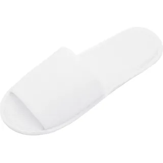 Frottierslipper, 100% Polyester, weiß, angehnem, Hotelqualität - Weiß