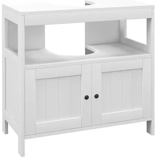 Waschbeckenunterschrank - Bad-Unterschrank - 2 Türen - 60x30x60 cm - MDF - Montage erforderlich - Weiß