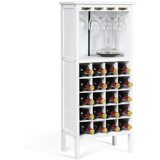 Costway Weinregal 42 x 24,5 x 96 cm Weiß