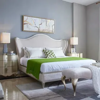 Doppelbett Holzbett Chesterfield Ehebett Bettgestell 180x200cm Bett Design Neu - Weiß