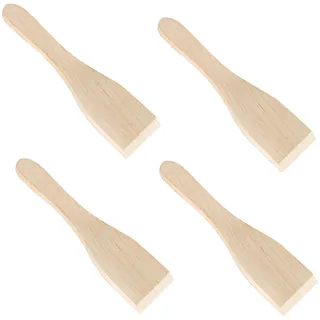 Kosmosta 4er Set Holz-Raclette-Spatel, Mini-Kratzern aus Naturholz für Käsepfannen, Kratzfest, Sicher für Antihaft-Pfannen, Raclette-Grills, Fondue & Kleine Kochutensilien