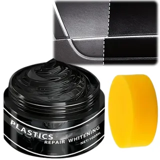 100ml Kunststoffpflege Auto für Innen,Innenraum Paste zur Kunststoff Auffrischung & Aufbereitung Schwarz,Plastic Restorer Agent für Plastikteile Refurbish,Glanzverstärkung, Langanhaltend Schutzwirkung