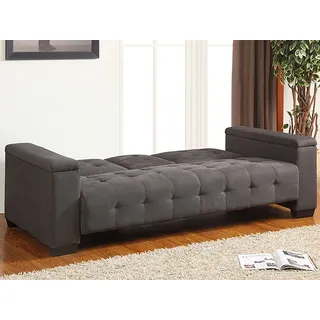 Schlafsofa Klappsofa 3-Sitzer - Microfaser - Grau - DEVONSHIRE