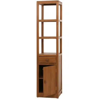 Mendler Teak-Regal HWC-M86, Badschrank Badregal Badezimmer, hochwertiges B-Grade-Teak (Kernholz, 20-30 Jahre), 180x40cm
