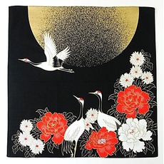 Yu-soku Furoshiki Traditionelle japanische Verpackung (Mond und Kranich), mehrfarbig, 48,3 x 48,3 cm