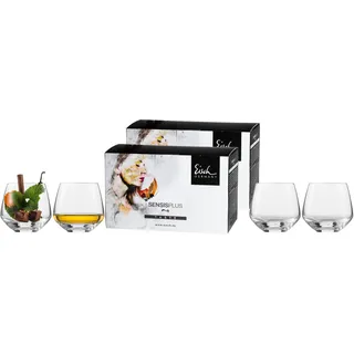 Eisch 4-teiliges Gläser-Set im farbigen Geschenkkarton, Sky SensisPlus, Spülmaschinenfest - Whiskygläser 390 ml