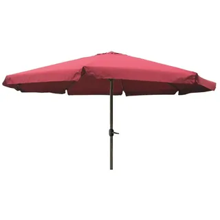 Sonnenschirm Alu Ø4m mit Kurbel mit Krempe Gartenschirm Sonnenschutz, Farbe:rot - Rot