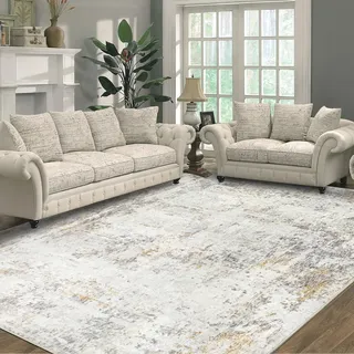 Capslpad Beige Abstraktes Teppich Wohnzimmer 160x230cm rutschfest Kurzflor Kunstwolle Schlafzimmer Teppich Waschbar Minimalistisch Bettvorleger Teppiche für Wohnzimmer Schlafzimmer Büro Bereich Dekor