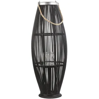 Beliani Tahiti 1-flg. 84 cm Oval Holz Schwarz