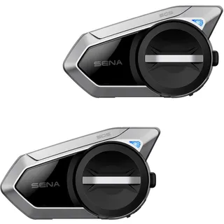 Sena 50S Motorrad Bluetooth Headset mit Drehrad und Sound by Harman Kardon, integriertem Mesh Intercom System und Premium Mikrofon & Lautsprechern, Doppelpack